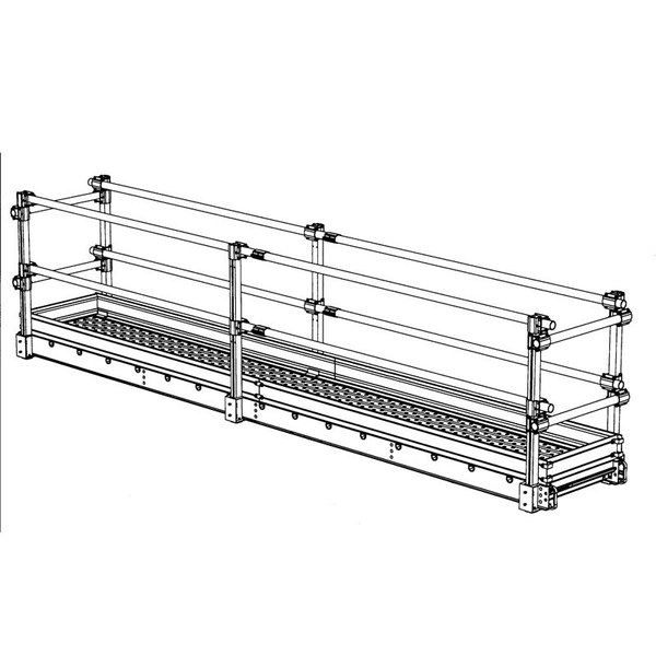 Bauer Ladder 16' Guard Rail Kit 1 Side For 4" Side Rails 08204